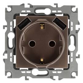 Розетка 2P+E со шторками с 2xUSB Эра 12-4109-13 Б0047847