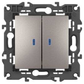 Выключатель двойной с подсветкой Эра Elegance 14-1105-16 Б0065789