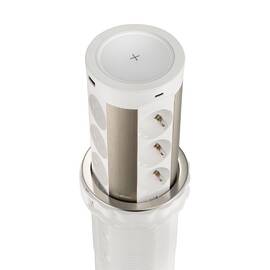 Блок розеток 17 (12 секций и USB type A+C) беспроводная зарядка Mebax 00-00002600