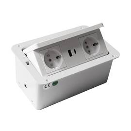 Блок розеток LK-DMS-742 (2 секции полуавтоматический 2 USB беспроводная зарядка) Mebax 00-00002869