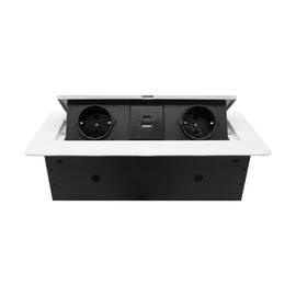 Блок розеток MX-226 (J-0) (2 секции полуавтомат 1 USB + 1 type C  с кабелем питания) Mebax 00-000028