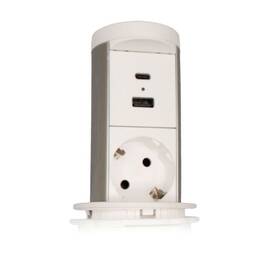 Блок розеток 105P (1 секция USB type A+C беспроводная зарядка) Mebax 00-00002867