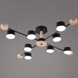 Люстра на штанге Reluce 03751-0.3-08 BK+WOOD GX53