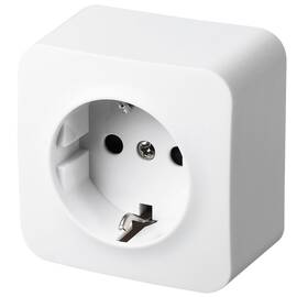 Розетка с заземлением со шторками накладной монтаж Jasmart FS 16А/250B FS5501W