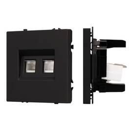 Механизм сдвоенной компьютерной розетки Arlight SCT-NOBE-MPC2-SFPL-BK (RJ-45, CAT6) 054313