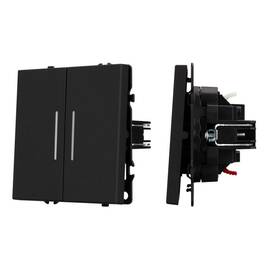 Механизм выключателя двухклавишный непроходной Arlight LED SWT-NOBE-MK02-SFPL-L-BK (230V, 10A) 05426