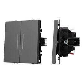 Механизм выключателя двухклавишный непроходной Arlight LED SWT-NOBE-MK02-SFPL-L-GR (230V, 10A) 05426