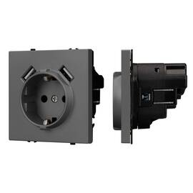 Механизм розетки с USB зарядкой Arlight SCT-NOBE-MUAA-SFPL-GR (230V, 16A) 054291