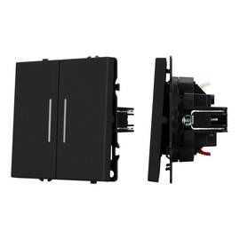Механизм выключателя двухклавишный проходной Arlight LED SWT-NOBE-MKP2-SFPL-L-BK (230V, 10A) 054267