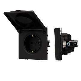 Механизм розетки влагозащищённый Arlight SCT-NOBE-MCP-SFPL-BK (230V, 16A) 054281