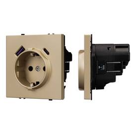 Механизм розетки с USB зарядкой Arlight SCT-NOBE-MUAC-SFPL-GD (230V, 16A) 054286