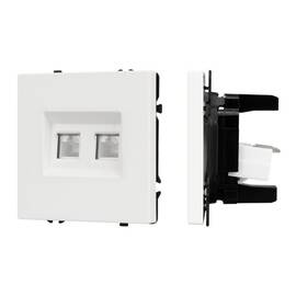 Механизм сдвоенной компьютерной розетки Arlight SCT-NOBE-MPC2-SFPL-WH (RJ-45, CAT6) 054312