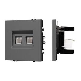 Механизм сдвоенной компьютерной розетки Arlight SCT-NOBE-MPC2-SFPL-GR (RJ-45, CAT6) 054315