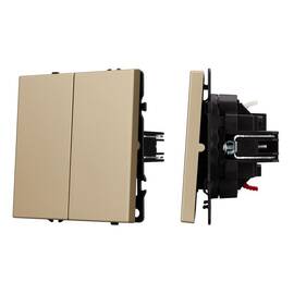 Механизм выключателя двухклавишный непроходной Arlight SWT-NOBE-MK02-SFPL-GD (230V, 10A) 054253