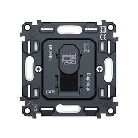 Механизм компьютерной розетки RJ-45 (8P8C) CAT6A экранированной с автоматической защитной шторкой QU