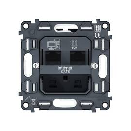 Механизм компьютерной двойной розетки RJ-45 (8P8C) CAT6 с автоматической защитной шторкой QUANT Ambr