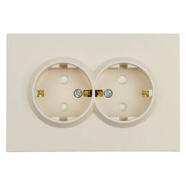 Розетка 2-местная с защитной шторкой Stekker Эмили с/з 250В 16А RST16-5114-08 кашемир soft touch 499