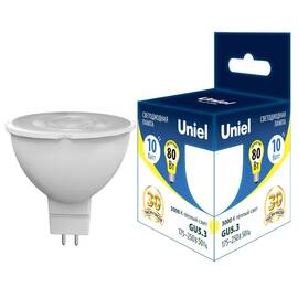 Лампа светодиодная Uniel GU5.3 10W 3000K LED-JCDR-10W/3000K/GU5.3 PLS03WH UL-00006839