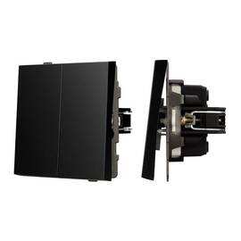 Механизм выключателя двухклавишный проходной Arlight SWT-TENDO-MKP2-PL-BK (230V, 10A) 054067