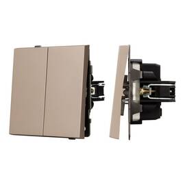 Механизм выключателя двухклавишный проходной Arlight SWT-TENDO-MKP2-PL-GD (230V, 10A) 054069