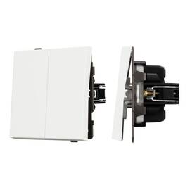 Механизм выключателя двухклавишный проходной Arlight SWT-TENDO-MKP2-SFPL-WH (230V, 10A) 054556