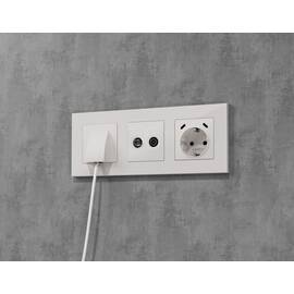 Лицевая панель Alfa (Белый матовый) для TV двойной розетки Quant Ambrella Volt AP1333