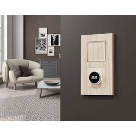 Лицевая панель Alfa (Бежевый глянец) для терморегулятора теплого пола с цифровым дисплеем Quant Ambr