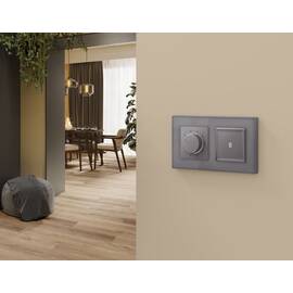 Лицевая панель Alfa (Сталь матовый) для терморегулятора теплого пола Quant Ambrella Volt AP5057