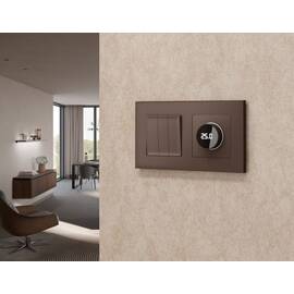 Лицевая панель Alfa (Темная бронза матовый) для терморегулятора теплого пола с цифровым дисплеем Qua