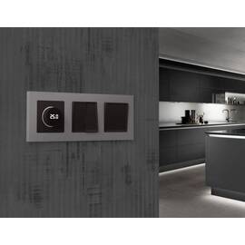 Лицевая панель Alfa (Черный матовый) для терморегулятора теплого пола с цифровым дисплеем Quant Ambr