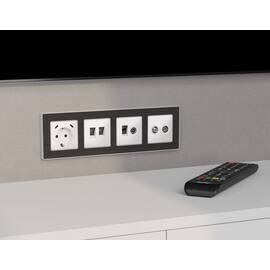 Комплект механизма розетки компьютерной + TV оконечной RJ-45 с автоматической защитной шторкой Alfa