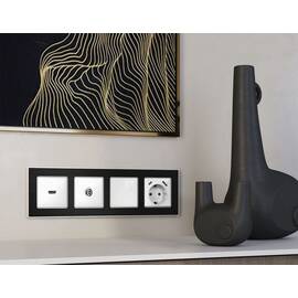 Комплект механизма TV розетки оконечной экранированной 5-1000MHz 3dB Alfa Белый глянец Quant Ambrell