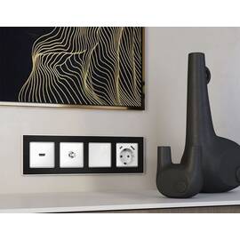 Комплект механизма TV розетки SAT 5-2400MHz 3.5dB Alfa Белый глянец Quant Ambrella Volt MA113050 (AP