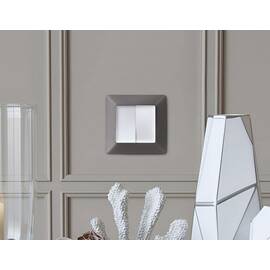 Комплект механизма 2-клавишного перекрестного выключателя 10A-250V Alfa Белый матовый Quant Ambrella