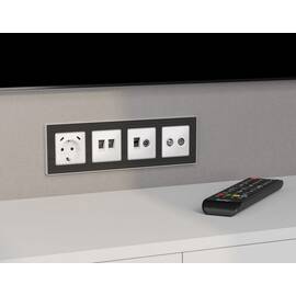 Комплект механизма розетки компьютерной + TV оконечной RJ-45 с автоматической защитной шторкой Alfa