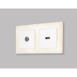 Комплект механизма TV розетки оконечной экранированной 5-1000MHz 3dB Alfa Белый матовый Quant Ambrel