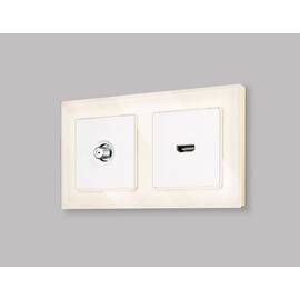 Комплект механизма TV розетки SAT 5-2400MHz 3.5dB Alfa Белый матовый Quant Ambrella Volt MA133050 (A