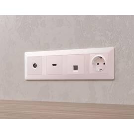 Комплект механизма компьютерной розетки RJ-45 экранированной с автоматической защитной шторкой Alfa