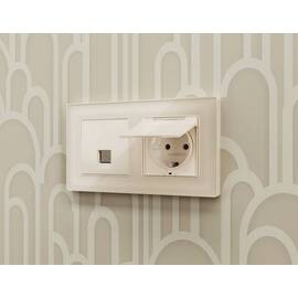 Комплект механизма компьютерной розетки RJ-45 экранированной с автоматической защитной шторкой Alfa