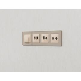 Комплект механизма розетки TV оконечной + SAT 5-862MHz 3.5dB/950-2150MHz 3.5dB Alfa Бежевый глянец Q