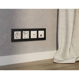 Комплект механизма компьютерной розетки RJ-45 экранированной с автоматической защитной шторкой Alfa