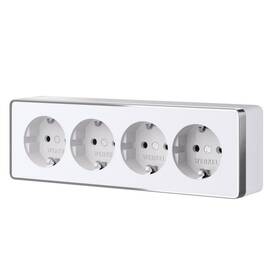 Розетка четверная с заземлением и шторками Werkel Gallant (белый) W5072210 4690389218002 a071252