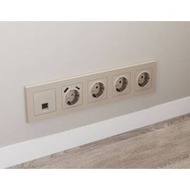 Комплект мех-ма компьютерной розетки RJ-45 экранированной с автоматической защитной шторкой Alfa Сер