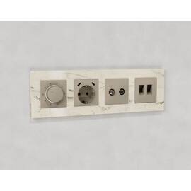 Комплект механизма компьютерной двойной розетки RJ-45 с автоматической защитной шторкой Alfa Серо-бе