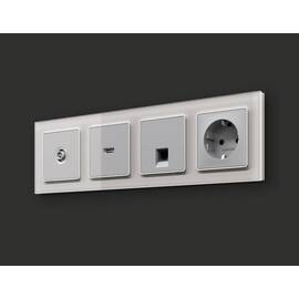 Комплект механизма компьютерной розетки RJ-45 экранированной с автоматической защитной шторкой Alfa