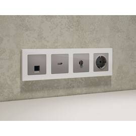 Комплект механизма компьютерной розетки RJ-45 экранированной с автоматической защитной шторкой Alfa