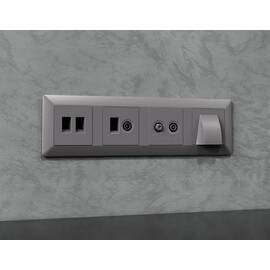 Комплект механизма розетки компьютерной + TV оконечной RJ-45 с автоматической защитной шторкой Alfa