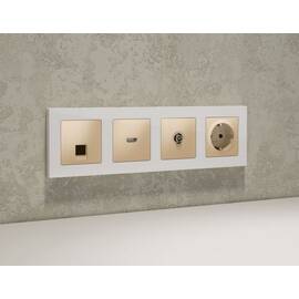 Комплект механизма компьютерной розетки RJ-45 экранированной с автоматической защитной шторкой Alfa