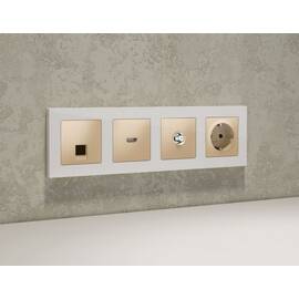 Комплект механизма TV розетки SAT 5-2400MHz 3.5dB Alfa Шампань Quant Ambrella Volt MA613050 (AP6130,