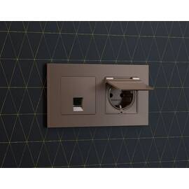 Комплект мех-ма компьютерной розетки RJ-45 экранированной с автоматической защитной шторкой Alfa Тем